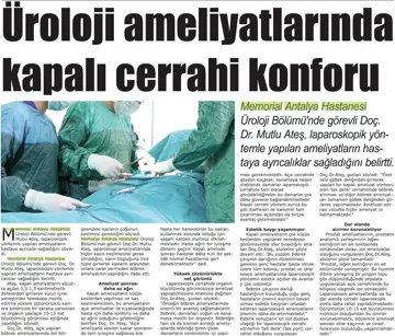 Ağrı Memleket, 31 Aralık 2013: Kapalı ameliyatlarla hızlı iyileşme mümkün
