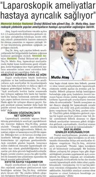Antalya Son Haber, 24 Aralık 2013: Kapalı ameliyatlarla hızlı iyileşme mümkün