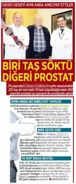 Milliyet Akdeniz, 15 Nisan 2014: 210 safra taşı ve 260 gramlık prostat aynı gün alındı