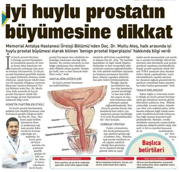 Sabah Akdeniz, 9 Ocak 2015: İyi huylu prostat büyümesine dikkat